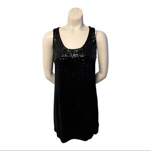 Spring + Mercer Sleeveless Sequined Black Dress